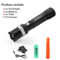LED 신호봉 전자 호루라기 지시봉 호각 싸이렌 경광봉 Anjoet XML T6 LED 알루미늄 방수 Zoomable 손전등, 03 D_02 XML T6 LED