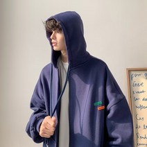 트렌드 가을 후드 패션 맨투맨 남청춘 유행 코디 문예 루즈핏 캐주얼 카디건 데일리