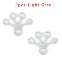 운동 피트니스 1pcs 실리콘 핸드 익스팬더 핑거 그리퍼 들것 트레이너 강도 저항 밴드 핸드 그립 요가 손목, 2pcs-라이트 그레이