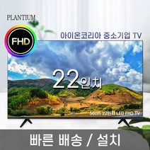 플랜티엄 PLANTIUM 22인치 FHD LED 아이온 중소기업 TV 모니터 티비 텔레비전 벽걸이 스탠드, 지방 방문설치(브라켓/상하형)
