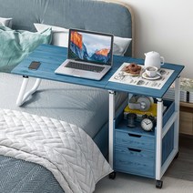 각도조절책상 높이 조절 좌식 책상 접이식 리프팅 침대 옆 컴퓨터 침대 옆 테이블 가정 학생 침대 책상 작은 테이블 책상, [18] 80x40-키보드 없는 블랙오크+블랙 프레임, 80x40 -블랙오크+블랙프레임