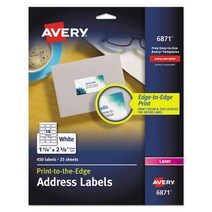 Mailing Label for Color Printers Laser 1-1/4”x2-3/8” Matte White 450/Pack AVE6871, 1