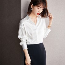 실크 남방 여 가을 프렌치 스몰 탑 코디 시크 블라우스 얇은