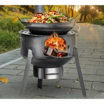 드럼통화덕 농촌 야외 그릴 흡연 숯불화로 바베큐 드, 회색상자52cm+두께2.7+스토브링3개