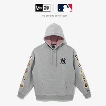뉴에라 13338677 MLB 쿠퍼스타운 월드 시리즈 뉴욕 양키스 후드 티셔츠 헤더 그레이, 없음