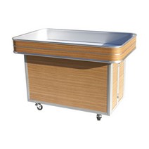 [국내산] 알미늄 매대 SM-202 / 오크 / 접이식, [4자]W1200*D730*H820, [4자]전면+측면+후면