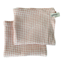 연시네 주방 순면 거즈 행주 키친크로스 2장 1세트, 체크인디핑크(2장)