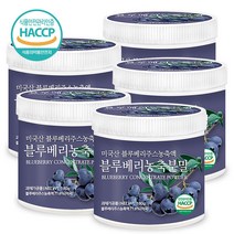 푸른들판 블루베리 농축 분말 가루 파우더 불루베리 열매 과일 파우더 무설탕, 5개, 180g