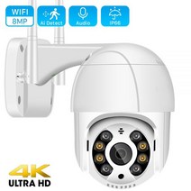 무선 PTZ 카메라 8mp 4K HD 1080P 컬러 나이트 비전 와이파이 IP 카메라 야외 H.265 5mp Ai 자동 추적 CCTV 감시 캠, 8MP Add 128GB Card, EU 플러그