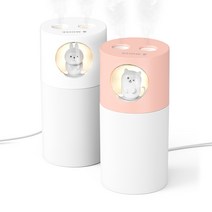 1+1 모이스 280ml 캐릭터 미니 유선 가습기 H5, 화이트+화이트