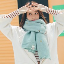 파인 니트 목도리 민트 여성 겨울 머플러