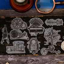 빈티지 레트로 소품 반투명 다꾸 조각 스티커 8종, 3.의자 (ST-2835)