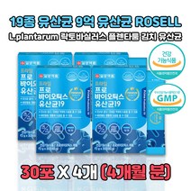 9억 ROSELL 4종 함유 김치유산균 1포 간편 4개 프로바이오틱스 특허 김치유산균 19종 함유 가루 비타민 카제인 프락토올리고당 유신균 증식 유해균 억제 도움 9억 로셀