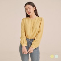 클라비스 둥근 밑단 R넥 블라우스 (2colors) CVBWB1204M