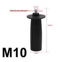 해머 플라스틱 앵글 그라인더 사이드 핸들 M8/ M10 나사 로터리 전동 공구 용 보조 핸들 교체, 2.M10 (1Pc)