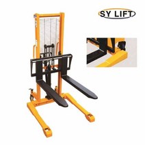 SY리프트 SFL-1016W 지지대 확장형 수동 포크 리프트 스태커 이동식 수동리프트