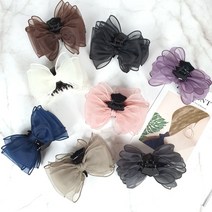 서효림 오간자 쉬폰 왕리본 볼륨 헤어 올림머리 반머리 전체 연예인 큰 집게핀