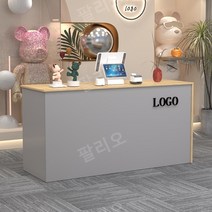 안내데스크 미용실 카운터제작 카운터안내데스크, 200x50x100cm, J.밝은나뭇결+그레이