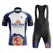FESTINA-레트로 사이클링 저지 세트 자전거 의류 바이크 여름용 슬리브 남성용 빕 쇼츠 프로 팀