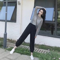 여름 정장 여성 2022 새로운 여성 선 스크린 그물 레드 패션 학생 여성 캐주얼 느슨한 할란 팬츠 3 피스, 밝은 회색 세 조각, L 115-130