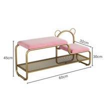 북유럽 럭셔리 다기능 일체형 신발장, 골드:60CM롱(핑크플리스방석)