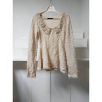 셀러허브(잡화) 여성 의류 골드 스팽글 플레어 푸들 니트 NA-N