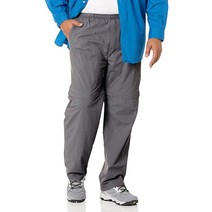 Columbia 컬럼비아 남성용 스탠다드 백케스트 컨버터블 팬츠 퀵 드라이 쿨 그레이 스몰 x 81L, 3X/34 Inseam