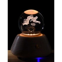 어린왕자 크리스탈볼 뮤직박스 센과 치히로 무드등, 사슴이 따라온다 + 원목 시트