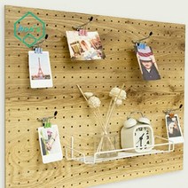 목재 사각형 우드타공판 후크보드 소품도구걸이