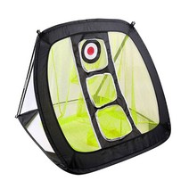 휴대용 골프 연습 네트 타겟 커팅로드 라운드 폴드 플랫 나일론 접이식, 검은 색과 노란색