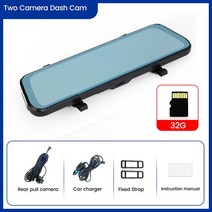 카플레이 모니터 무선 카링킷 10 quot자동차 DVR IPS 스크린 대시 캠 백미러 주차 카메라 1080P 자동차 비, 02 10 inch 32GB MC