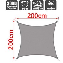 톨도 불 침투성 파라 익스테리오 tela Oxford de uv 프로텍터 솔라 cubierta para jardín y patio 300D, 12 Grey 200x200cm