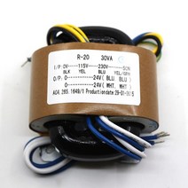 Lusya 115V-230V R 유형 변압기 퓨어 구리 30W 9-24V 출력 증폭기 용, 04 dual 24V