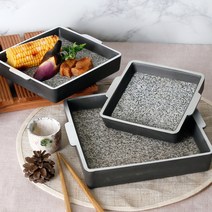 자연석 사각 미니 구이용 돌판 캠핑 미니화로 1인 개인 소고기 불판, 선택06-바로 사각 돌판 대