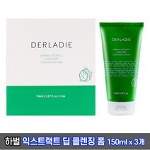 더레이디 하벌 익스트랙트 케어 딥 클렌징 폼 150ml x 3개 / 촉촉한 폼클렌저 크림형, 하벌 익스트랙트 케어 딥 클렌징 폼 3개