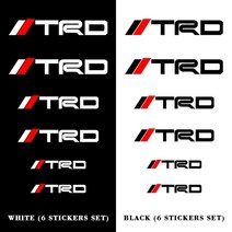 캘리퍼커버 브레이크튜닝 자동차 브레이크 캘리퍼 커버 스티커 범용 바디 타이어 고온 비닐 데칼 6 개 도요타 TRD 캠리 40 Chr 코롤라 Rav4, [02] 1SET TRD, [02] White