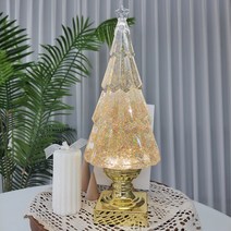 크리스마스 투명트리 LED 워터볼 오르골 10종 무드등 크리스마스 어린이 선물, 02 (2021 골드)