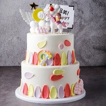 2단 파티 케이크 모형 장식 리얼 시뮬레이션 디피 전시 진열 베이커리 빵 집 레스토랑 생일, t988키높이 + 10+8인치