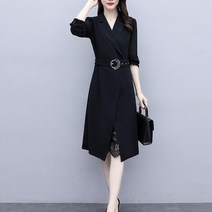 Mayfox 현우몰 LRM3JQSN 여성 정장원피스 긴팔 중년40대 루즈핏 빅사이즈 가을