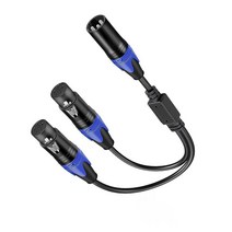 정품 HUYEOOG 1 Male to 2 Female XLR Y 분배기 Micr폰 Cable3pin Dual Splitter 밸런스드 마이크 오디오 케이블 for Stereo Mi