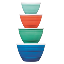 뚜껑 있는 멜라민 플라스틱 믹싱볼 4종 세트 베이킹 믹스볼 쌀 씻는 세척 볼 코스트코, 팬덱스 멜라민 믹싱 볼 4종 세트