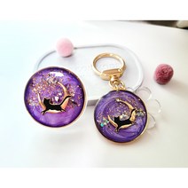행운10배상승 달타냥 주얼리 키링 핸디그립 홀더 세트 자개금박 그립톡 *Gift, 바이올렛set, 세트gift pack(+3500)