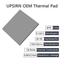컴퓨터부품 컴퓨터용품 노트북부품 Upsiren oem 방열 실리콘 패드 cpugpu 그래픽 카드 수냉 열 패드 매트 마더보드 실리콘 그리스 패드, 16W Thermal Pad