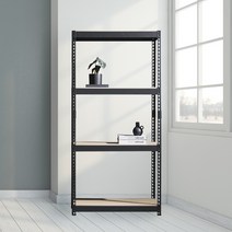 앵글선반 철제 창고 다용도실선반 4단 500 x 400 x 1200, 화이트, 12mm 강화 MDF 보드