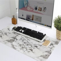 원룸 고급 데스크매트 테이블 가죽 커버 대형 덮개 깔판 깔개 책상보호 와이드 컴퓨터 패드, 블랙 마블