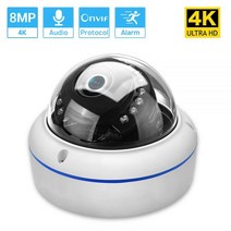 CCTV 8MP 4K 파손 방지 돔 IP 카메라 내부 오디오 IR 나이트 비전 H.265 방수 야외 CCTV 시스템, 03 POE 48V 4MP_02 3.6mm