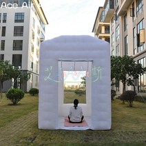 돔텐트 추천흰색 팽창식 사진 부스 텐트 아크 루프 하우스 실내 또는 실외 요가 피트니스용 무료 매트 포, 01 2.1X2.1X2.75mH