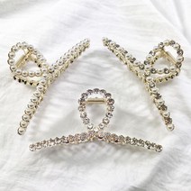 뉴다온 여성 헤어 진주 큐빅 꼬임 집게핀 3종세트