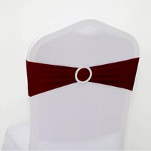 웨딩의자커버 스판덱스 웨딩 의자 보우 새시 10 개/50 개 라운드 버클 파티 호텔 장식 탄성 스트레치 밴드 타이, [02] 50 pcs, [16] Burgundy