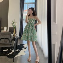 플라워 뷔스티에원피스 산야 여행 코디 카메라 스윗 비치 여성 해변 바캉스 작은 키 3666036337, 잔꽃스커트, S